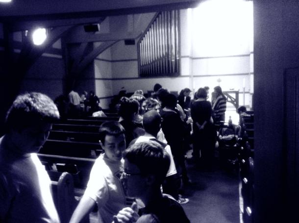 Children, students and parents at our noon Children's Ash Wednesday worship service.