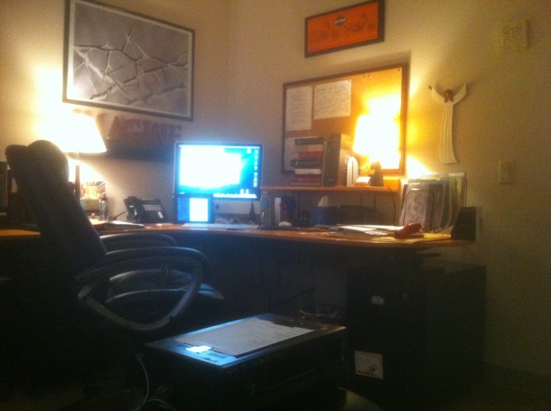 My workplace, where chaos is created and God uses my hands and feet.